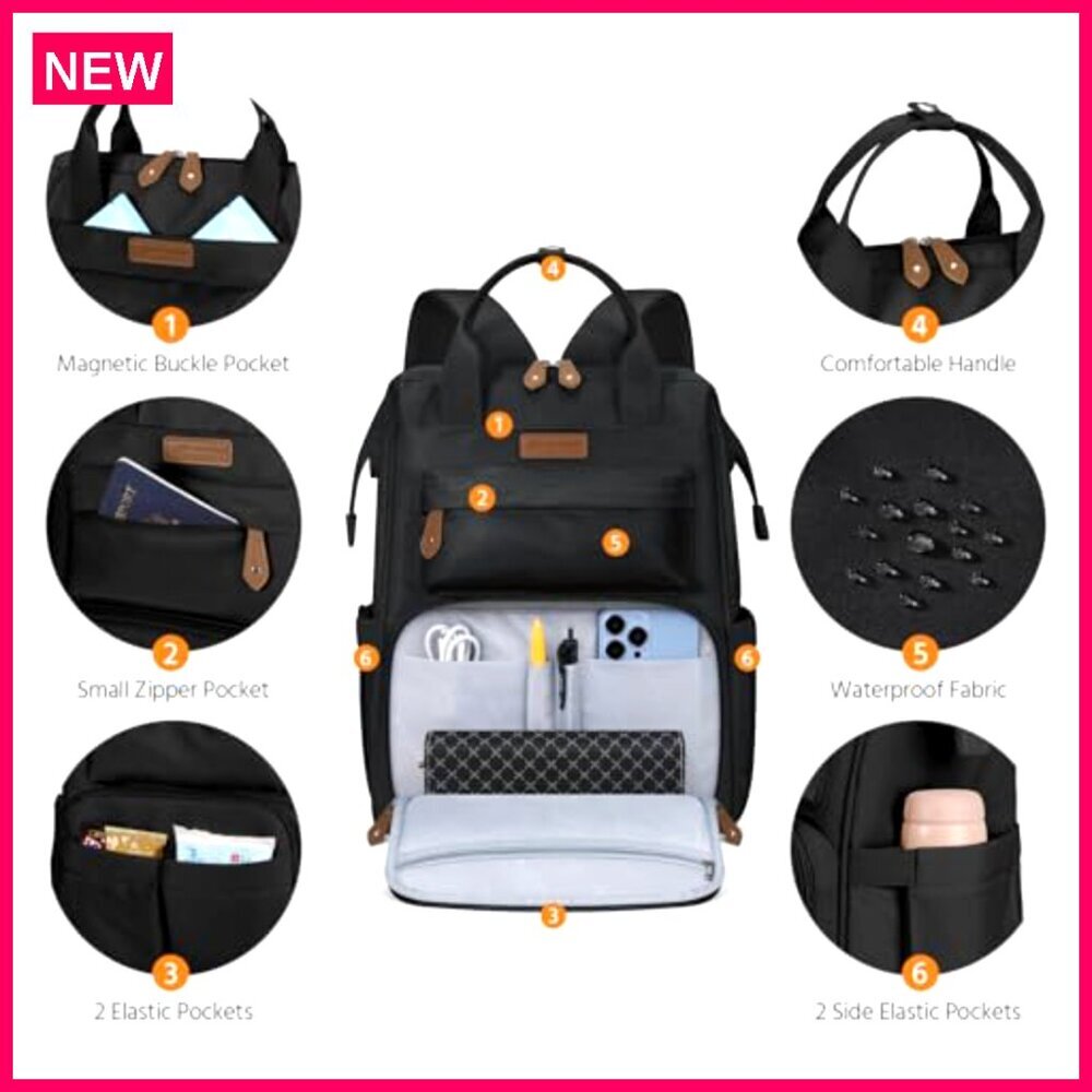 Large 17.3 Inch Laptop Backpack Waterproof Anti-theft Travel Work Bag - Picture 3 of 7